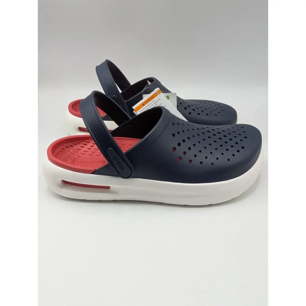 Crocs Inmotion Clogs Slides Shoes Navy/White/Red Mens Size 4 / Womens Size 6 NWT